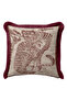 Asian Artistic Tiger Figured Fringed Pillowcase - Bohemian Burgundy Framed Tassel Throw Pillow Cover - 4