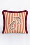 Vintage Fish Illustration Stylish Fringed Pillowcase-River Themed Striped Burgundy Tassel Throw Pillow Cover - 4