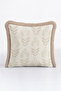 Elegant Leaf Motif Fringed Pillowcase - Natural Soft Scandinavian Beige Tufted Throw Pillow Cover