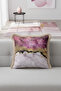 Luxury Marble Effect Fringed Pillowcase - Unusual Bohemian Purple Gold Color Tassel Throw Pillow Cover - 2