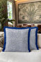 Flawless Blue Satin Luxury Fringed Pillowcase-Elegant Striped Modern Navy Tassel Throw Pillow Cover - 6