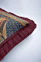 Medieval Palace Figured Fringed Pillowcase-Classic Colorful Gothic Blue Burgundy Tassel Throw Pillow Cover - 7