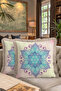 Luxury Mandala Fringed Pillowcase - Bohemian Pastel Blue Purple Tassel Throw Pillow Cover - 8