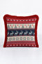Nordic Deer Fringed Pillowcase - Winter Home Rustic Red Navy Blue Tassel Throw Pillow Cover - 4