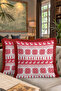 New Year Deer Snowflake Fringed Pillowcase - Xmas Themed Red White Tassel Throw Pillow Cover - 8