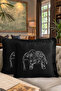 Bohemian Indian Elephant Fringed Pillowcase - Black Ethnic Modern White Tassel Throw Pillow Cover - 8