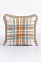 Checkered Classic Fringed Pillowcase - Country Style Beige Brown Tassel Throw Pillow Cover - 2