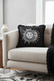 Fringed Pillowcase with Sun and Moon Figures - Mystic Bohemian Black and White Tassel Throw Pillow Cover - 2
