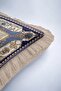 Baroque Luxury Fringed Pillowcase - Retro Car Themed Classic Navy Blue Tassel Throw Pillow Cover - 7