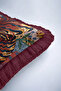 Luxury Tiger Figured Fringed Pillowcase - Artistic Bohemian Blue Burgundy Tassel Throw Pillow Cover - 7