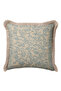 Elegant Bird Motif Fringed Pillowcase - Vintage Natural Rustic Blue Tasseled Cushion Cover - 2
