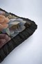 Baroque Floral Garden Fringed Pillowcase - Elegant Bohemian Black Gold Color Tassel Throw Pillow Cover - 7
