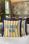 Mediterranean Coastal Luxury Fringed Pillowcase-Striped Blue Yellow Modern Navy Blue Tassel Throw Pillow Cover - 6