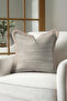 Stylish Shiny Striped Luxury Fringed Pillowcase-Elegant Beige Textured Modern Tufted Throw Pillow Cover - 4