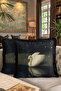 Elegant Swan Figured Luxury Fringed Pillowcase-Lake View Black Cream Classic Tassel Throw Pillow Case - 8