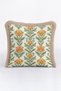 Elegant Floral Motif Fringed Pillowcase-Yellow Green Cream Retro Beige Colorful Tassel Throw Pillow Cover - 2
