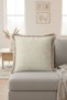 Baroque Elegant Luxury Fringed Pillowcase-Cream Floral Motif Classic Style Beige Tufted Throw Pillow Cover - 2