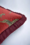Zebra Figured Fringed Pillowcase - Safari Ethnic Red Burgundy Tasseled Throw Pillow Cover - 7