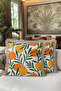 Tropical Fruits Fringed Pillowcase - Mediterranean Summer Breeze Green Orange Tassel Throw Pillow Cover - 6