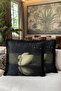 Elegant Swan Figured Luxury Fringed Pillowcase-Lake View Black Cream Classic Tassel Throw Pillow Case - 6