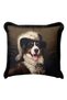 Noble Dog Portrait Themed Luxury Fringed Pillowcase-Modern Classic Black Tassel Throw Pillow Cover - 4