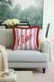 Retro Striped Fringed Pillowcase - Romantic Modern Pink Red Tassel Throw Pillow Cover - 2