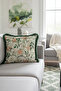 Botanical Floral Motif Fringed Pillowcase - Natural Spring Breeze Green Tassel Throw Pillow Cover - 3