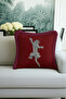 Leopard Figured Fringed Pillowcase - Wild Nature Bohemian Burgundy Tassel Throw Pillow Cover - 5