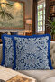 Baroque Chic Classic Luxury Fringed Pillowcase-Blue Elegant Modern Navy Tassel Throw Pillow Cover - 8
