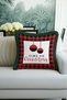 Luxury Checkered Fringed Pillowcase - Christmas Themed Red Black Green Rustic Tassels Throw Pillow Cover - 2