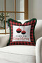Luxury Checkered Fringed Pillowcase - Christmas Themed Red Black Green Rustic Tassels Throw Pillow Cover - 4