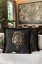 Luxury Fringed Pillowcase with Noble Lion King Figure-Black Brown Modern Tufted Throw Pillow Cover - 6
