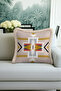 Ethnic Geometric Gold Color Fringed Pillowcase - Bohemian Modern Beige Gray Tufted Throw Pillow Cover - 2
