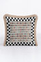 Luxury Plaid Fringed Pillowcase - Geometric Bohemian Black Gold Color Tassel Throw Pillow Cover - 2