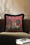 Medieval Tapestry Art Motif Fringed Pillowcase-Mythological Figures Throw Pillow Cover with Red Tassels - 4