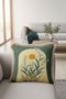 Daylight and Plants Fringed Pillowcase-Vintage Botanical Modern Green Cream Tufted Throw Pillow Cover - 4