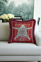 Luxury Leopard Figured Fringed Pillowcase - Bohemian Red Ethnic Burgundy Tassel Throw Pillow Cover - 2
