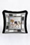 Elegant Horse Figured Stylish Fringed Pillowcase-Grey Black Anthracite Modern Tufted Throw Pillow Cover - 3