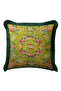 Baroque Floral Bird Motif Luxury Fringed Pillowcase-Flower Garden Pattern Tufted Throw Pillow Cover - 3