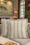 Luxury Striped Fringed Pillowcase - Classic Country Beige Gold Color Tassel Throw Pillow Cover - 8