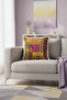 Ethnic Geometric Fringed Pillowcase - Bohemian Accent Purple Yellow Tassel Throw Pillow Cover - 4