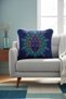 Mandala Buddha Portrait Fringed Pillowcase - Spiritual Bohemian Blue Yellow Tassel Throw Pillow Cover - 3