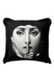 Artistic Pop Art Fringed Pillowcase - Monochrome Minimalist Modern Black Tufted Throw Pillow Cover - 4