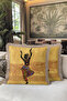 Indian Palace Elegance Fringed Pillowcase - Boho Ethnic Gold Color Tassel Throw Pillow Cover - 6