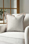 Stylish Chevron Striped Fringe Pillowcase - Minimalist Modern Beige Black Tufted Throw Pillow Cover - 4