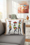 Ethnic African Figured Fringed Pillowcase - Energetic Bohemian Colorful Cream Tassel Throw Pillow Cover - 4