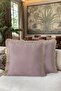 Elegant Powder Purple Fringed Pillowcase - Soft Modern Beige Tufted Throw Pillow Cover - 6