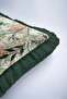 Botanical Floral Motif Fringed Pillowcase - Natural Spring Breeze Green Tassel Throw Pillow Cover - 7
