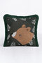 Children's Room Fox Fringed Pillowcase-Nature Themed Modern Green Brown Tassel Throw Pillow Cover - 4
