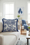 Baroque Art-Inspired Luxurious Fringed Pillowcase-Classic Blue White Nostalgic Tassel Throw Pillow Cover - 3